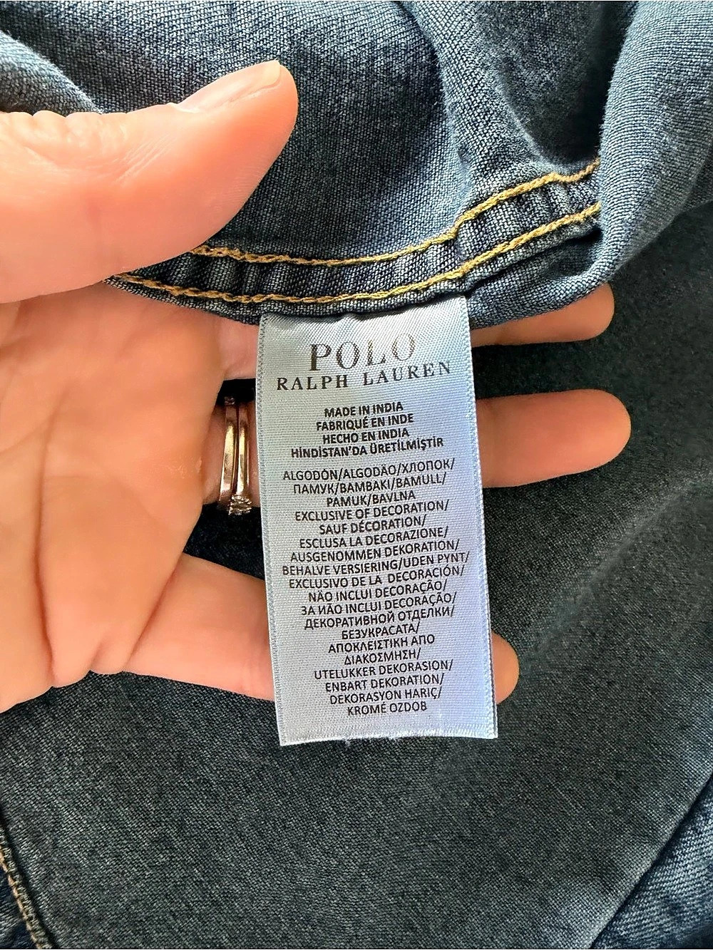 Polo Ralph Lauren Denim Western Shirt Women’s 100% Cotton Blue SZ L - Picture 8 of 8